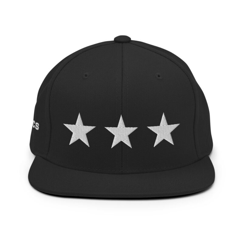 3 STARS DFUTCS Snapback Hat BLACK