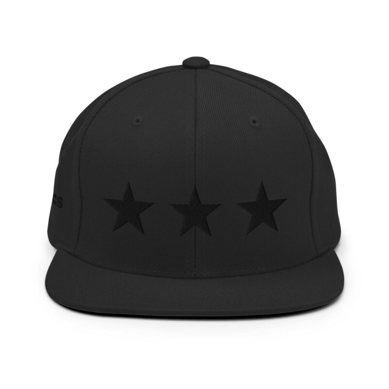 3 Star DFUTCS Snapback Hat BLACK OUT