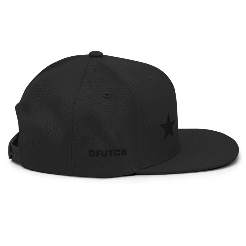 3 Star DFUTCS Snapback Hat BLACK OUT - Image 2